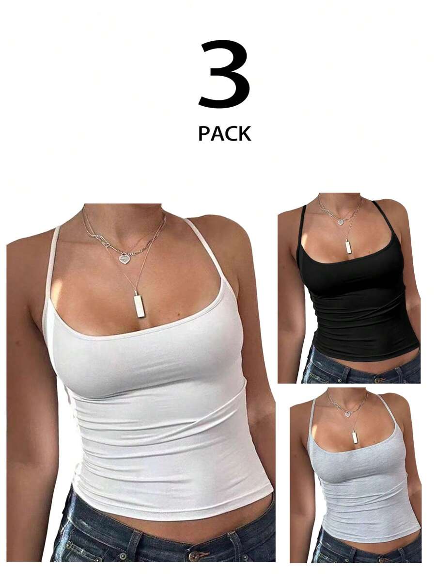 INAWLY Solva Top Halterneck cropped Casual para o Verão