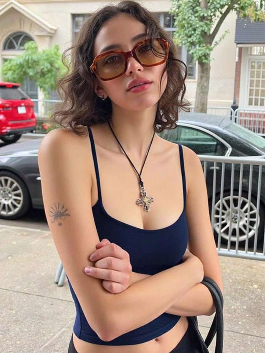 INAWLY Solva Top Halterneck cropped Casual para o Verão