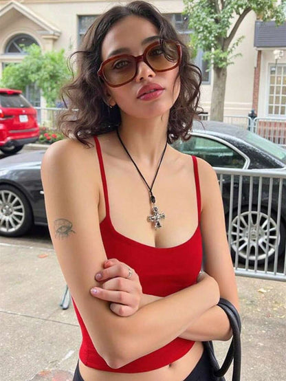 INAWLY Solva Top Halterneck cropped Casual para o Verão