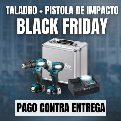 TALADRO INALÁMBRICO con PERCUTOR + 24 ACCESORIOS + 2 BATERIAS 48V