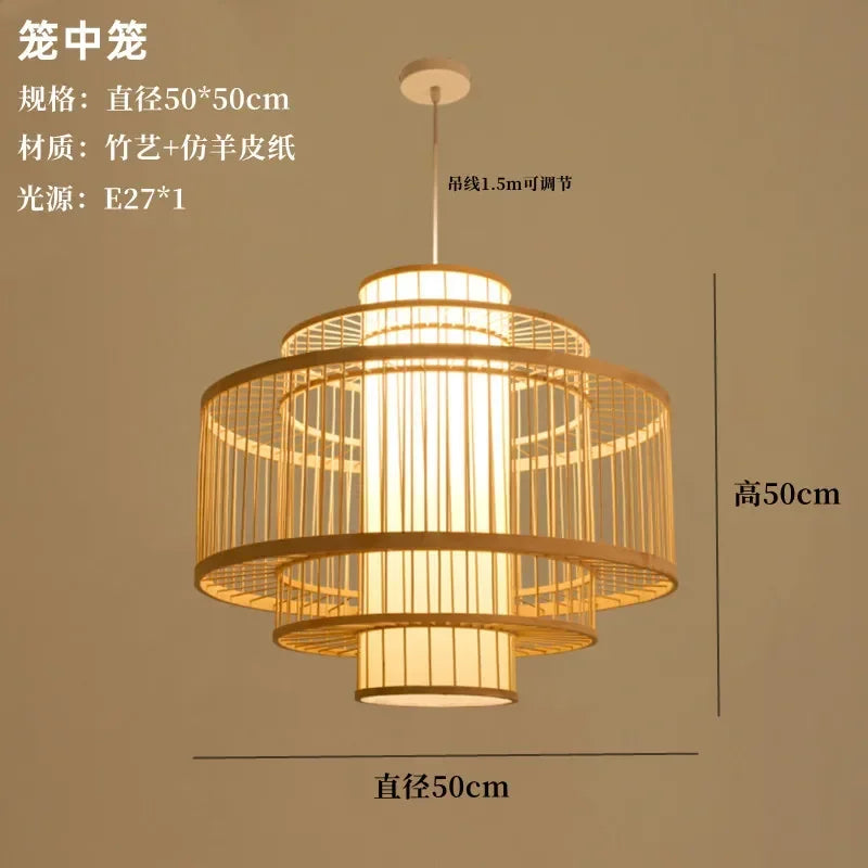 Nordic Bamboo Pendant Light – Handcrafted Ceiling Lamp for Bedrooms & Cosy Interiors