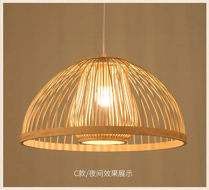 Nordic Bamboo Pendant Light – Handcrafted Ceiling Lamp for Bedrooms & Cosy Interiors