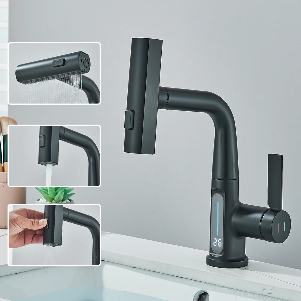 Intelligenter Wasserhahn mit Temperaturanzeige – Eleganz und Technik für Ihr Badezimmer