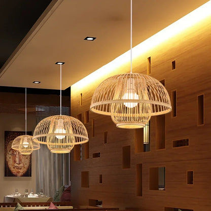 Nordic Bamboo Pendant Light – Handcrafted Ceiling Lamp for Bedrooms & Cosy Interiors