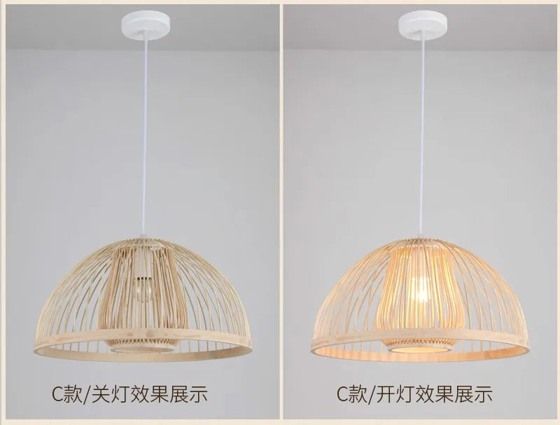 Nordic Bamboo Pendant Light – Handcrafted Ceiling Lamp for Bedrooms & Cosy Interiors