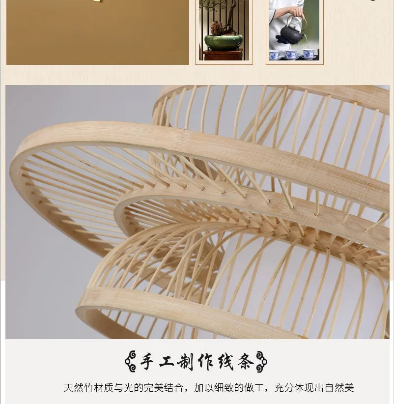 Nordic Bamboo Pendant Light – Handcrafted Ceiling Lamp for Bedrooms & Cosy Interiors