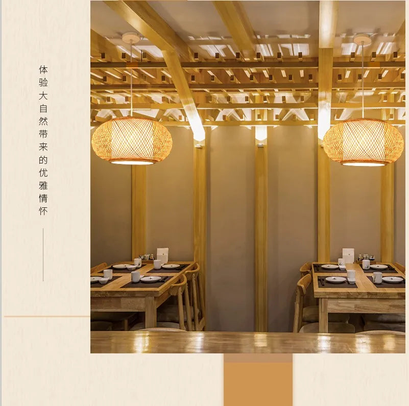 Nordic Bamboo Pendant Light – Handcrafted Ceiling Lamp for Bedrooms & Cosy Interiors