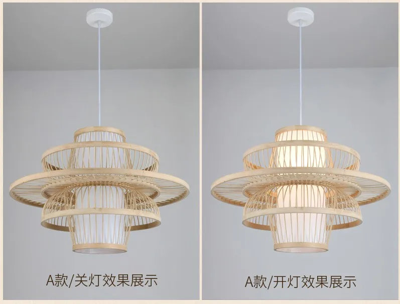 Nordic Bamboo Pendant Light – Handcrafted Ceiling Lamp for Bedrooms & Cosy Interiors