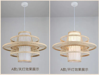 Nordic Bamboo Pendant Light – Handcrafted Ceiling Lamp for Bedrooms & Cosy Interiors