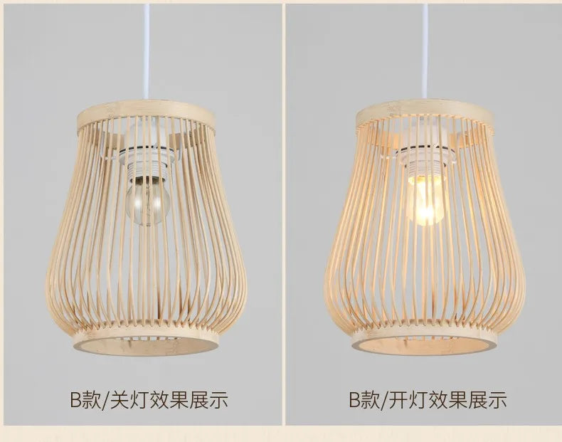 Nordic Bamboo Pendant Light – Handcrafted Ceiling Lamp for Bedrooms & Cosy Interiors
