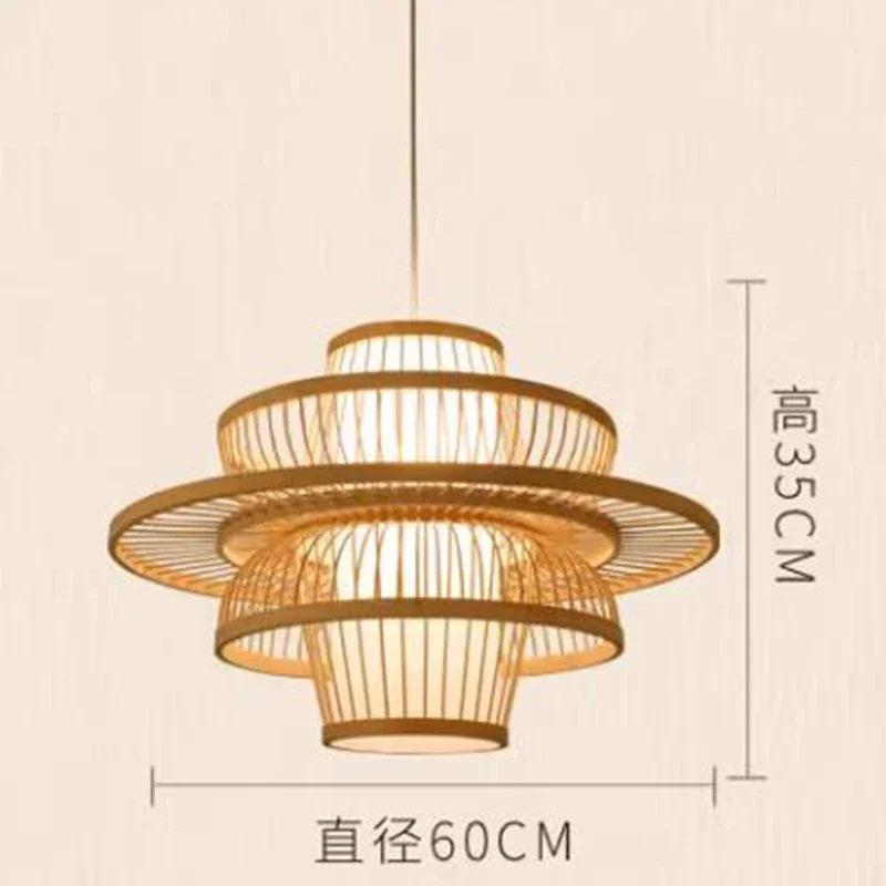 Nordic Bamboo Pendant Light – Handcrafted Ceiling Lamp for Bedrooms & Cosy Interiors