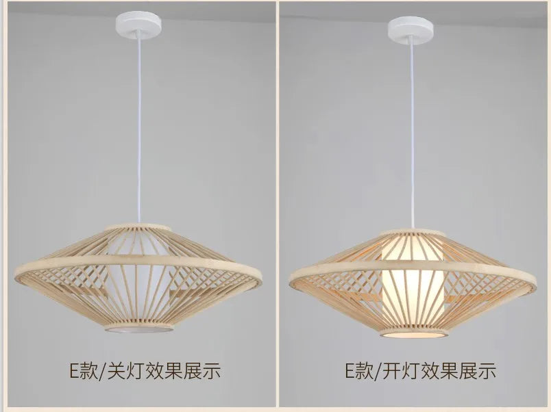 Nordic Bamboo Pendant Light – Handcrafted Ceiling Lamp for Bedrooms & Cosy Interiors