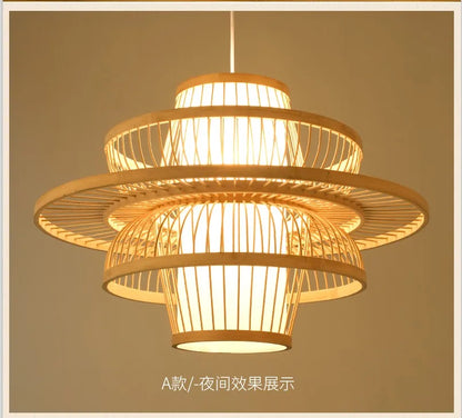 Nordic Bamboo Pendant Light – Handcrafted Ceiling Lamp for Bedrooms & Cosy Interiors