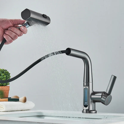 Intelligenter Wasserhahn mit Temperaturanzeige – Eleganz und Technik für Ihr Badezimmer