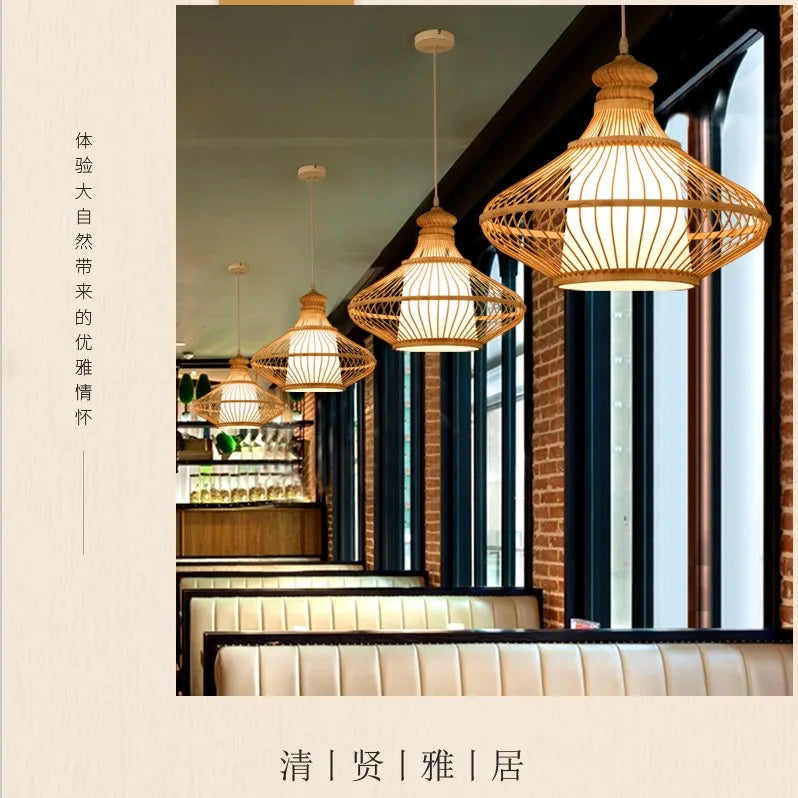 Nordic Bamboo Pendant Light – Handcrafted Ceiling Lamp for Bedrooms & Cosy Interiors