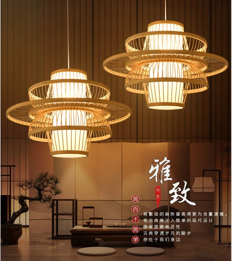 Nordic Bamboo Pendant Light – Handcrafted Ceiling Lamp for Bedrooms & Cosy Interiors