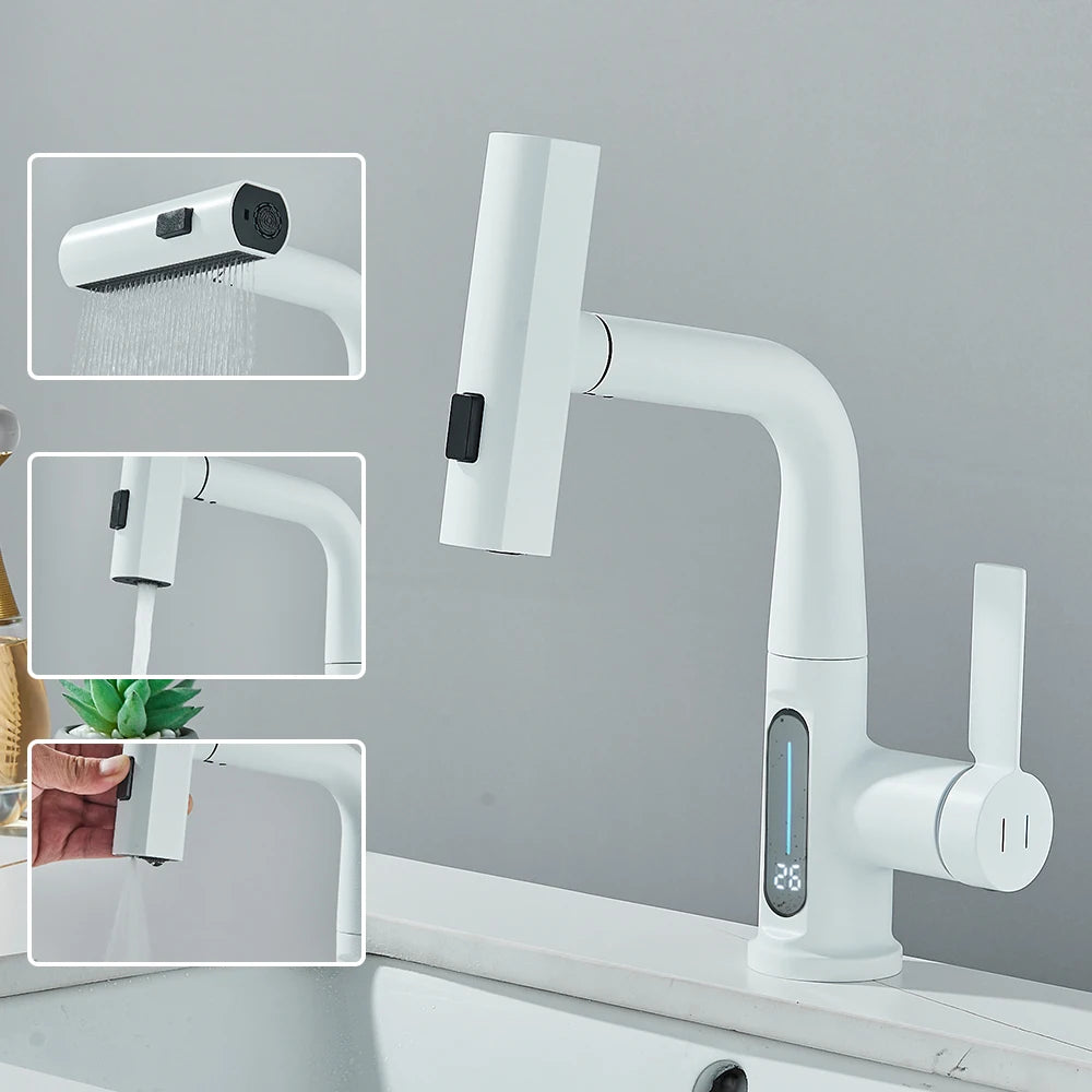 Intelligenter Wasserhahn mit Temperaturanzeige – Eleganz und Technik für Ihr Badezimmer