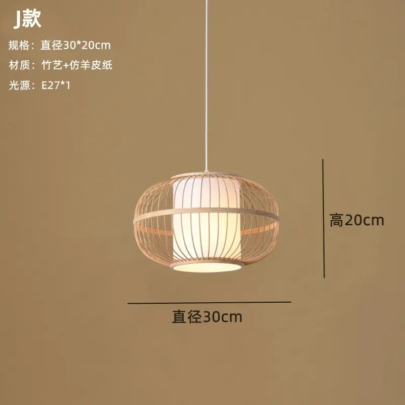 Nordic Bamboo Pendant Light – Handcrafted Ceiling Lamp for Bedrooms & Cosy Interiors
