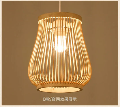Nordic Bamboo Pendant Light – Handcrafted Ceiling Lamp for Bedrooms & Cosy Interiors