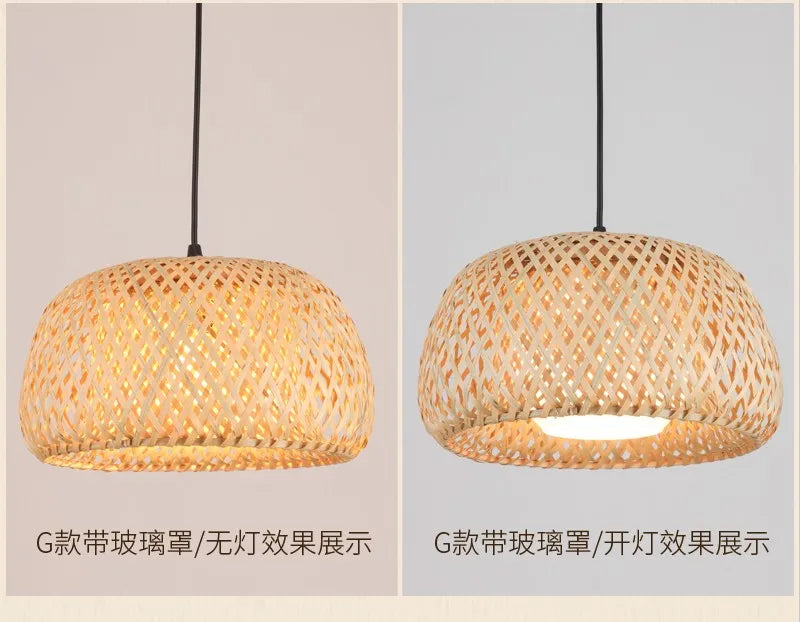 Nordic Bamboo Pendant Light – Handcrafted Ceiling Lamp for Bedrooms & Cosy Interiors