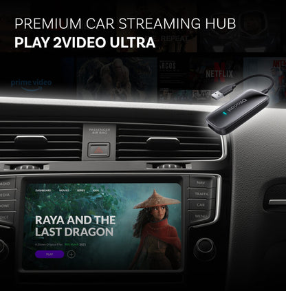 2026 New Release Plav2Video Ultra  | Wireless CarPlay & Android Auto All-in-1 Adapter with App Hub