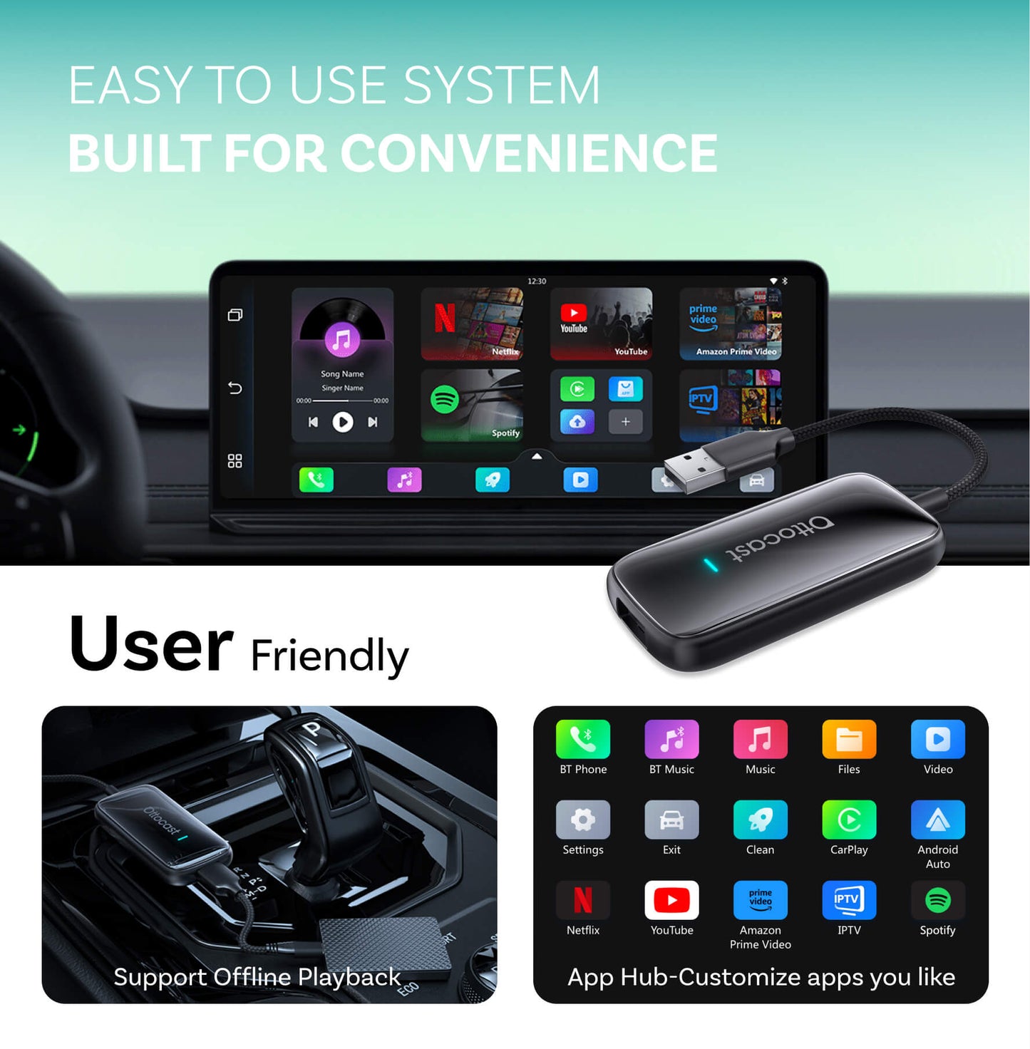 2026 New Release Plav2Video Ultra  | Wireless CarPlay & Android Auto All-in-1 Adapter with App Hub